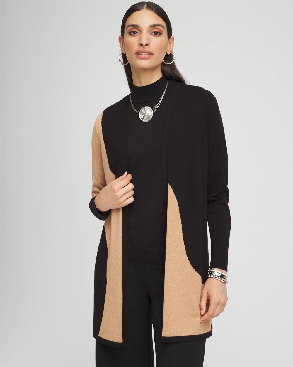 トップス enfold COLOR-BLOCK CARDIGAN Color Block Open Front Cardigan – EASTOXIDE